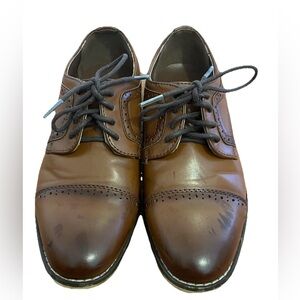 Stacy Adams Boys Dickinson Cap-toe Oxford, Cognac, 13 M, Dress Shoes